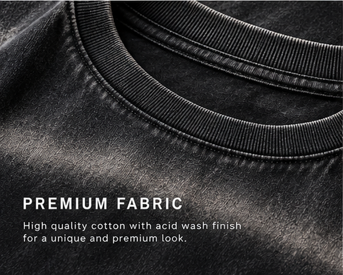LEZOIR Charcoal Acid Wash Oversized T-Shirt