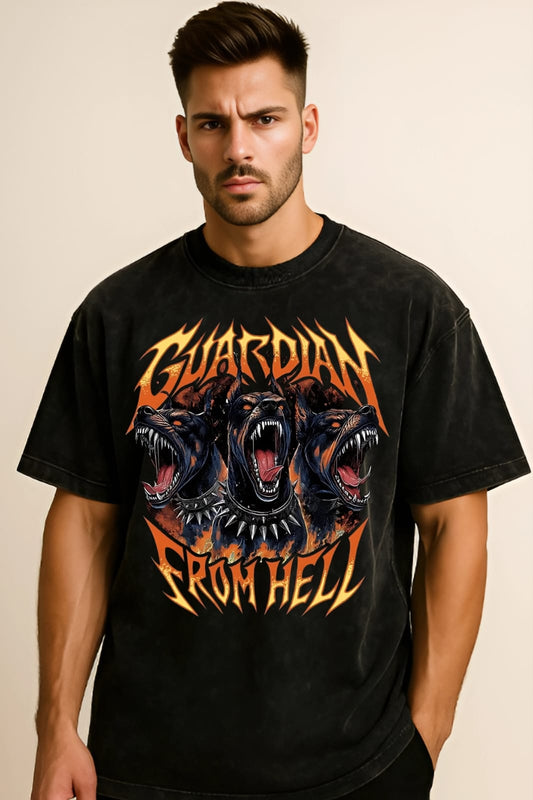 Graphic Oversized Acid Wash T-Shirt – Unisex Grunge Streetwear