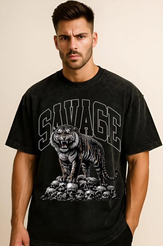 Graphic Oversized Acid Wash T-Shirt – Unisex Grunge Streetwear