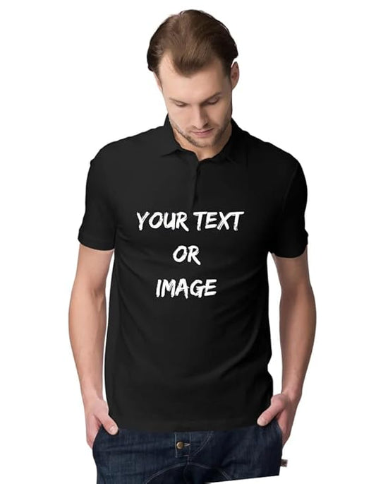 Polo Mens Customize Regular Fit Half-Sleeve T-Shirt (black)