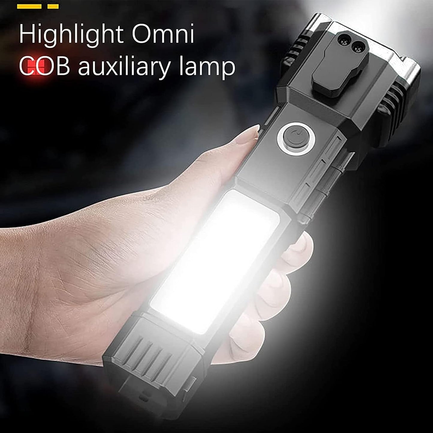 LED Flashlight with Magnets, hammer with 4 in 1 option Torch
