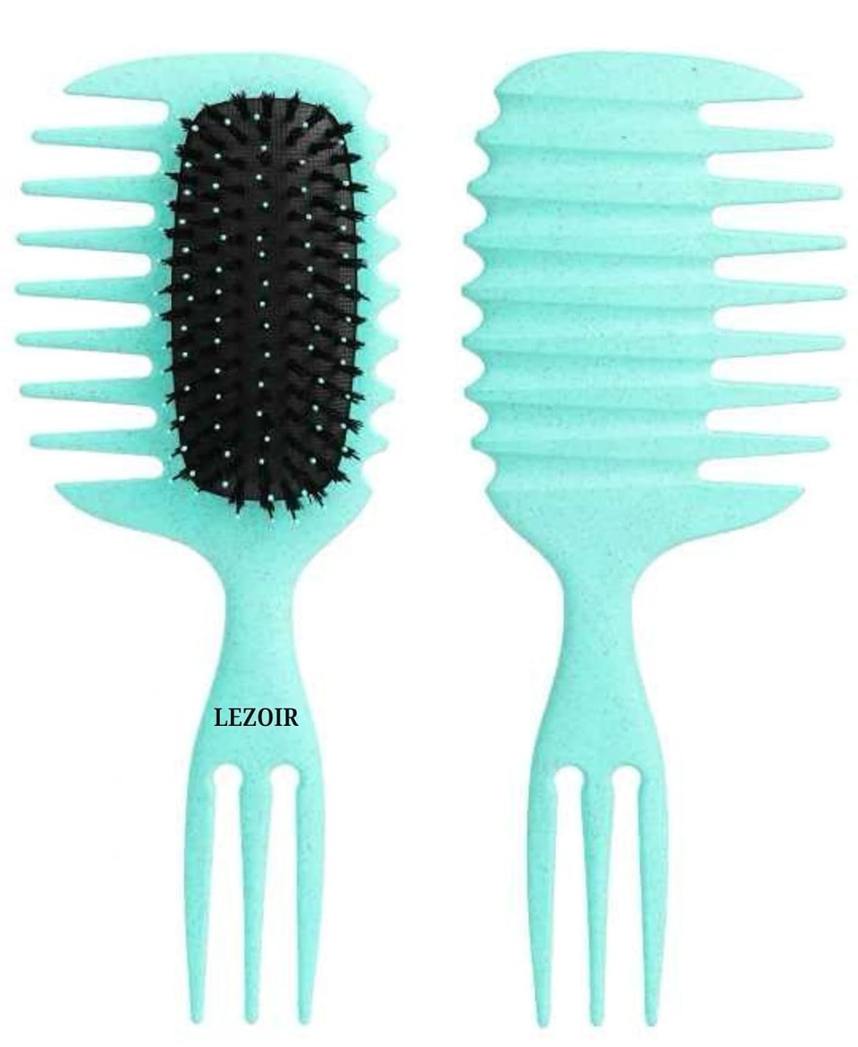Lezoir 1st time in India Patented Wide-Tooth Detangling Hair Brush, Mint Green, Double-Sided with Bristles