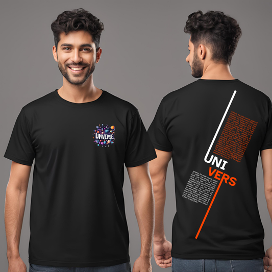 Lezoir™ Universe Cotton Black Unisex T-Shirt
