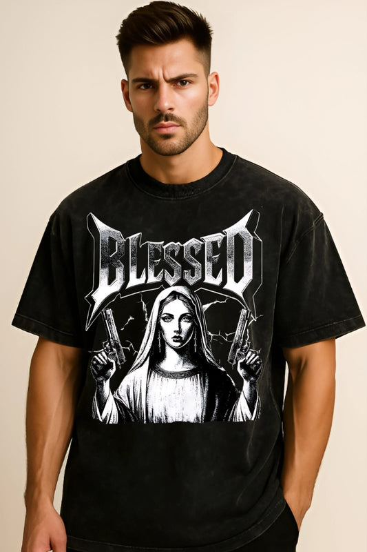 Graphic Oversized Acid Wash T-Shirt – Unisex Grunge Streetwear