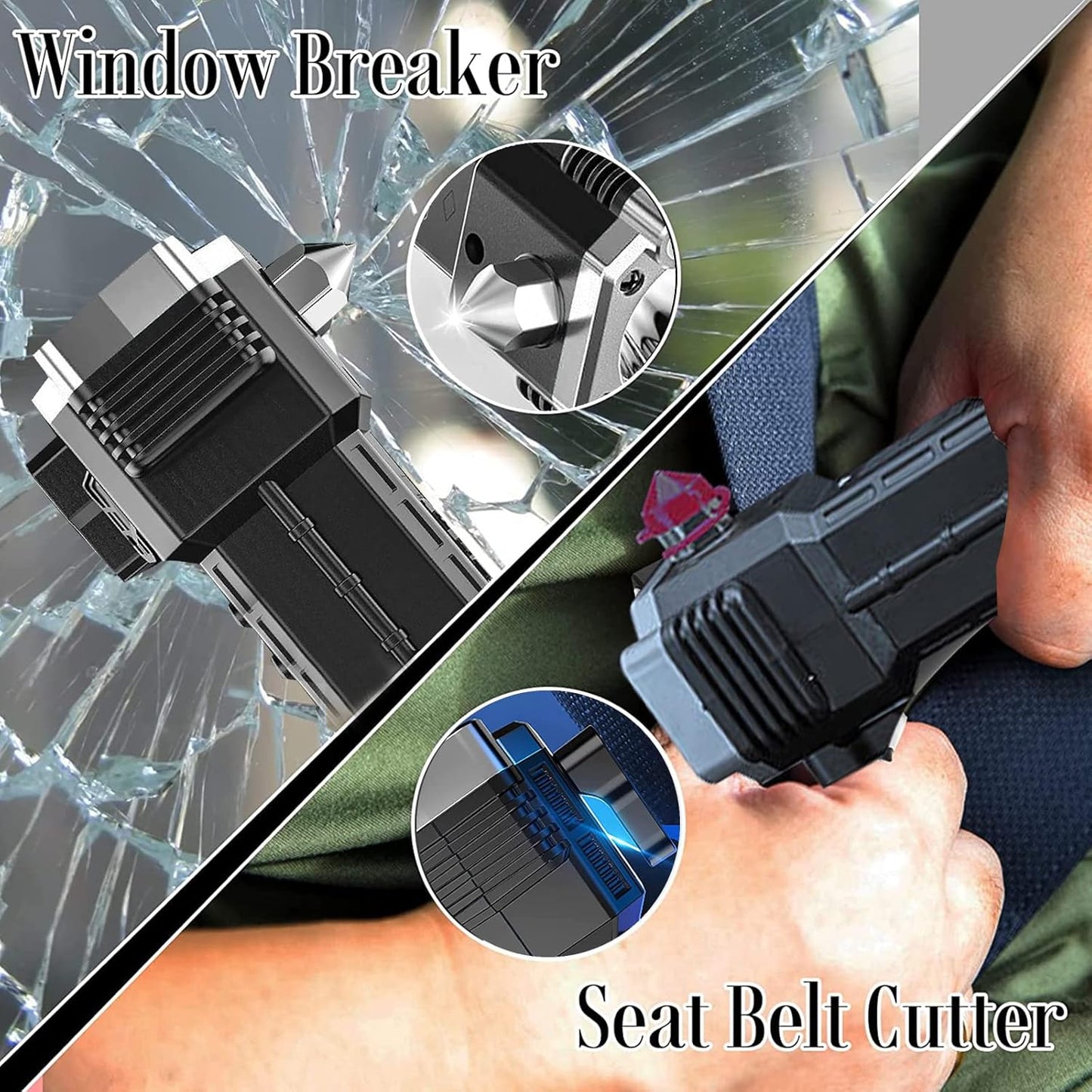LED Flashlight with Magnets, hammer with 4 in 1 option Torch