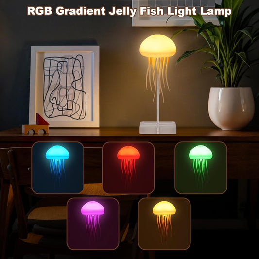 Jellyfish Night Light Lamp, Baby LED Color Changing Lamp for Kids, Baby Room Decor, Aesthetic Gifts for Girls, Boys, Friends & Ocean Lovers Night Lamps Hanging Base (Jelly Fish)