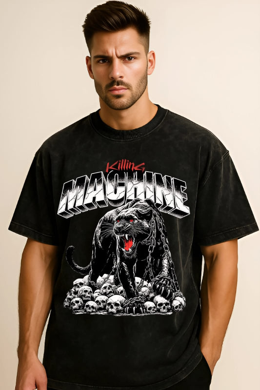 Graphic Oversized Acid Wash T-Shirt – Unisex Grunge Streetwear