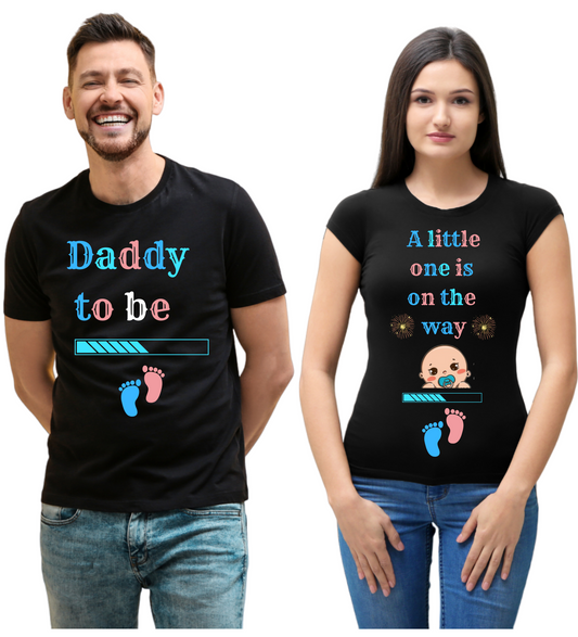 Mom & Dad 222 Couple Regular Fit Half-Sleeve T-Shirt