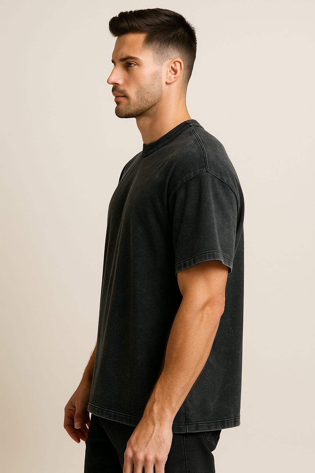 Plain Oversized Acid Wash T-Shirt – Unisex Grunge Streetwear