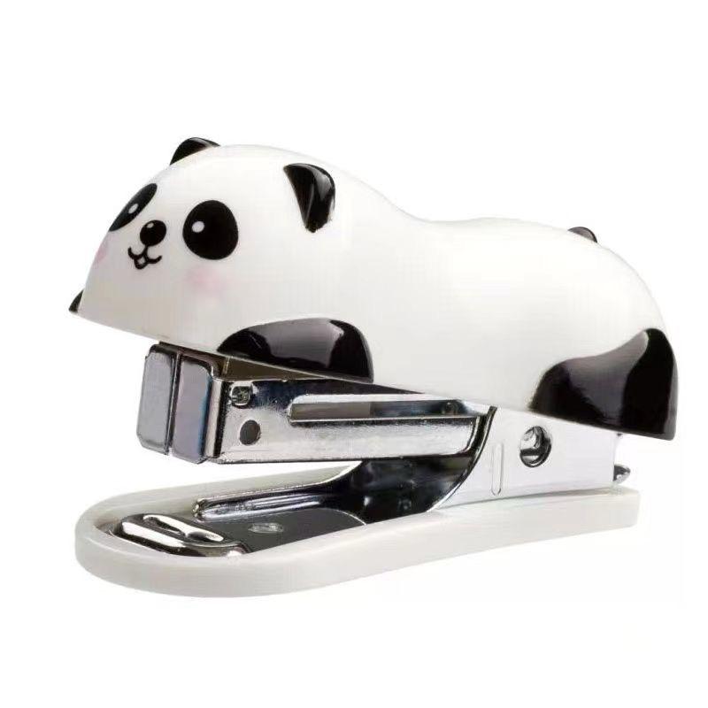 Cute Panda Mini Stapler, Small Stapler with 1000 PCS Staples and Built-in Staple Remover