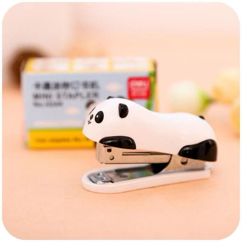 Cute Panda Mini Stapler, Small Stapler with 1000 PCS Staples and Built-in Staple Remover