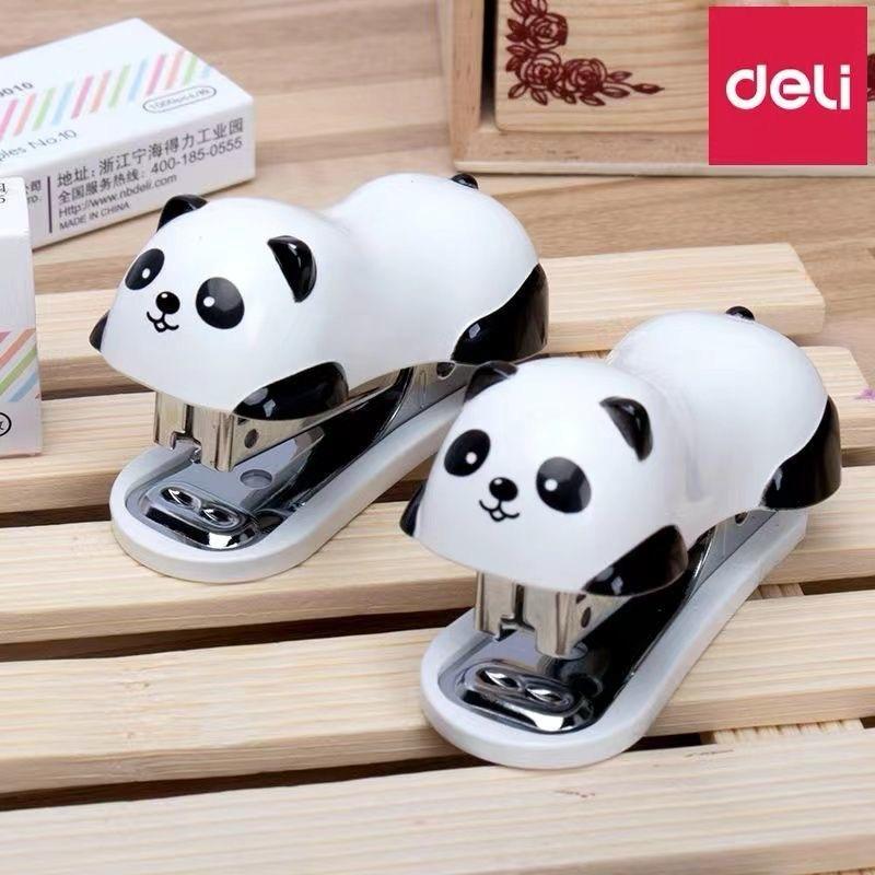 Cute Panda Mini Stapler, Small Stapler with 1000 PCS Staples and Built-in Staple Remover