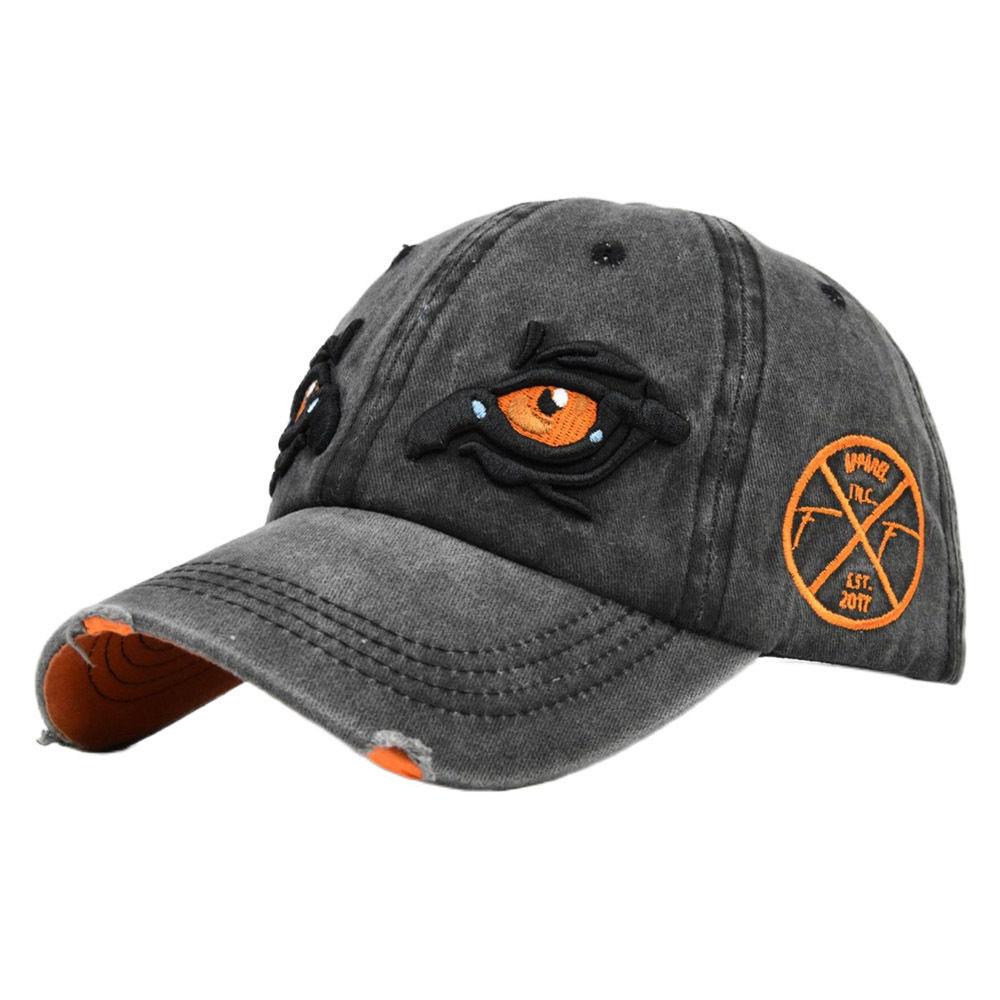 Unisex Embroidered 3D Eagle Eyes Baseball Cap Washed Cotton Outdoor Sport Trucker Driving Hat Multicolour