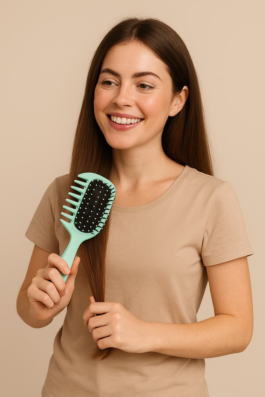 Lezoir 1st time in India Patented Wide-Tooth Detangling Hair Brush, Mint Green, Double-Sided with Bristles