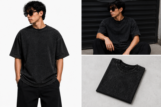 Plain Oversized Acid Wash T-Shirt – Unisex Streetwear