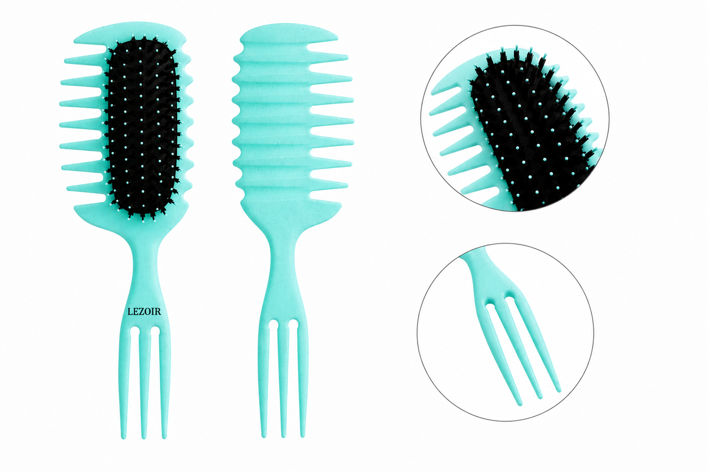Lezoir Dual Action Hair Comb | Detangling & Smoothing Comb for Wet & Dry Hair