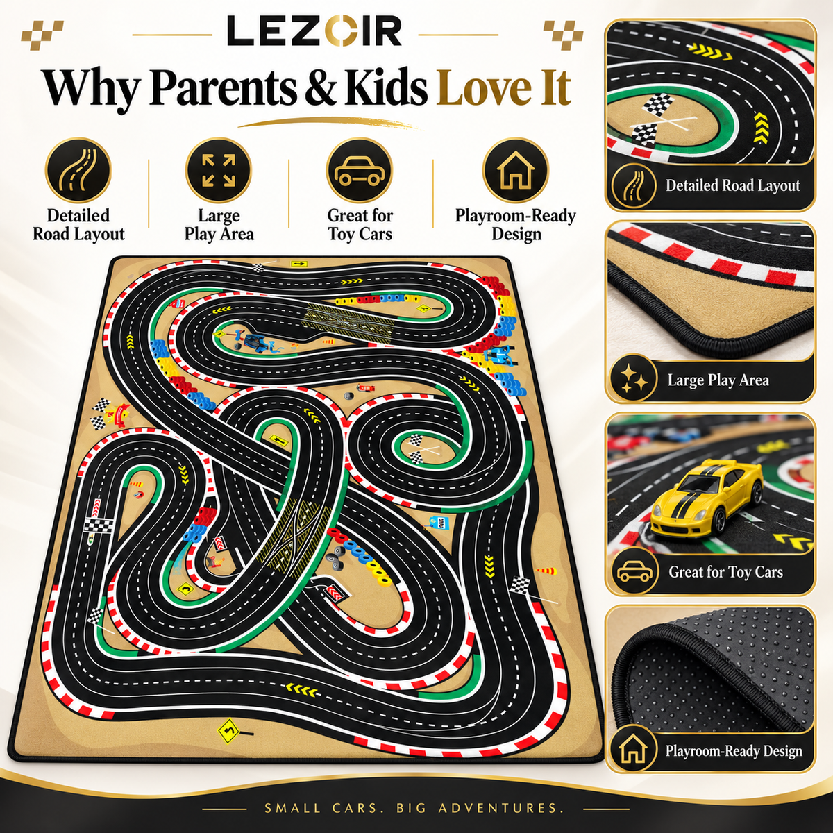 Lezoir Racetrack Kids Play Mat – P4