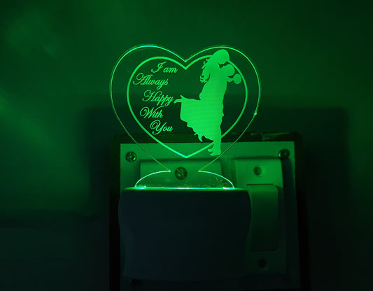 3D ” HAPPY LOVE ” Beautifully Colour Changing Lamp