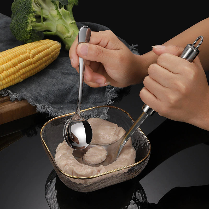 Set of 2 Stainless Steel Meatball Making Spoon