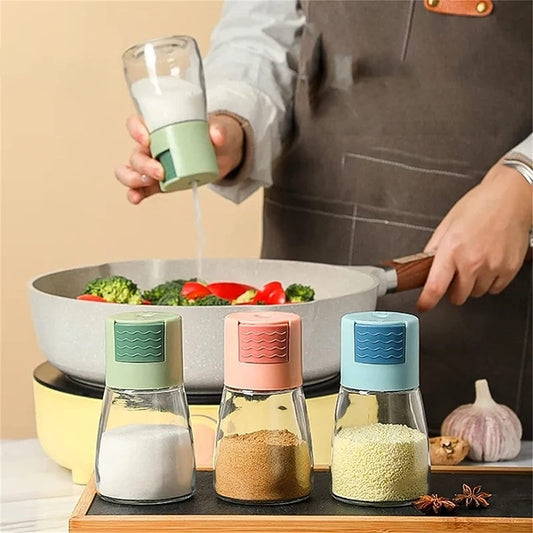 Seasoning Bottle, Moisture-Proof Salt, Spices & Suger Shakers with Press Button (1 PCS, Random Colour )