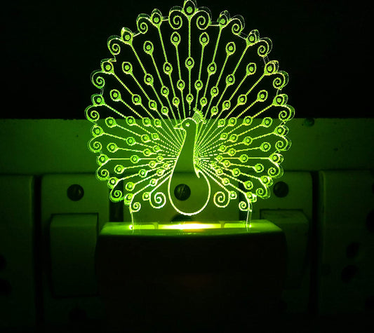 3D " Peacock " Beautifully Colour Changing Lamp