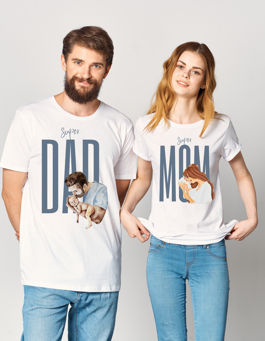 Mom & Dad 7 Couple Regular Fit Half-Sleeve T-Shirt
