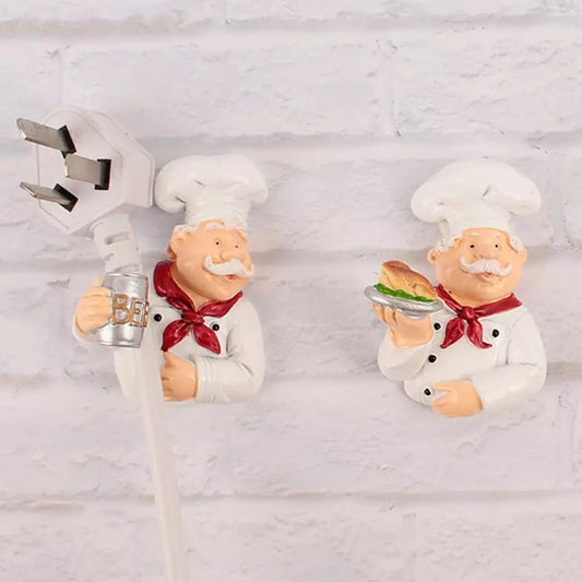 2Pc Cute Cook Chef ( Beer & Chicken ) Design Power Plug Socket Holder