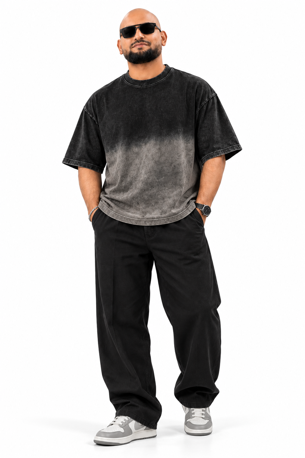 LEZOIR SHADOW FADE ACID WASH OVERSIZED T-SHIRT