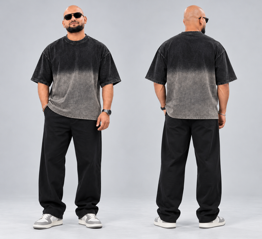 LEZOIR SHADOW FADE ACID WASH OVERSIZED T-SHIRT