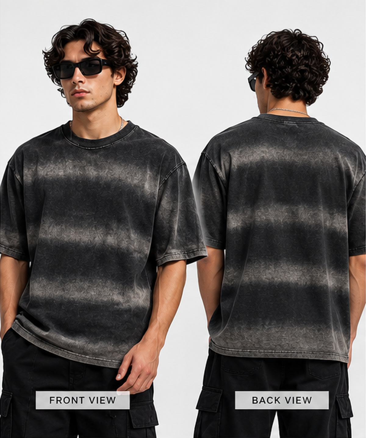 LEZOIR Charcoal Acid Wash Oversized T-Shirt