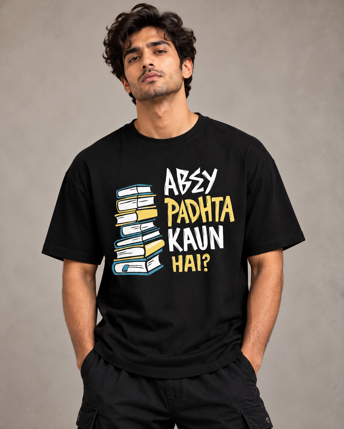 Lezoir Black Graphic T-Shirt – Abey Padhta Kaun Hai ?