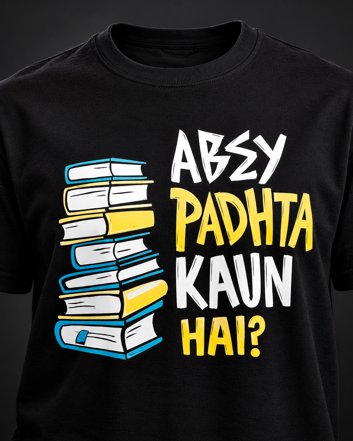 Lezoir Black Graphic T-Shirt – Abey Padhta Kaun Hai ?