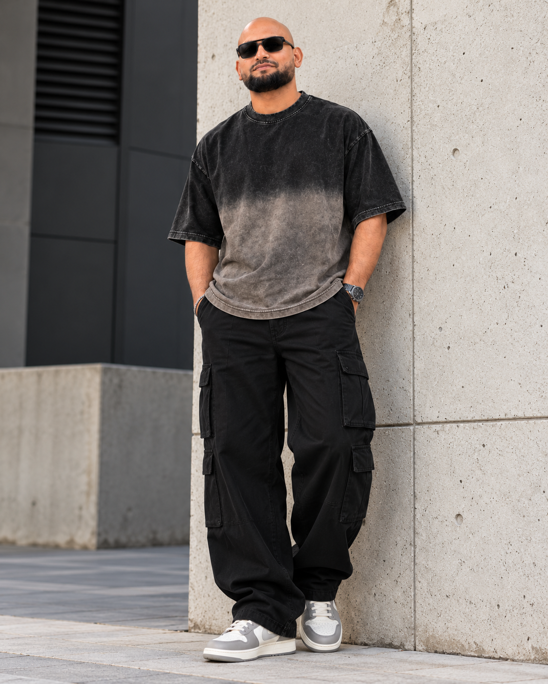 LEZOIR SHADOW FADE ACID WASH OVERSIZED T-SHIRT