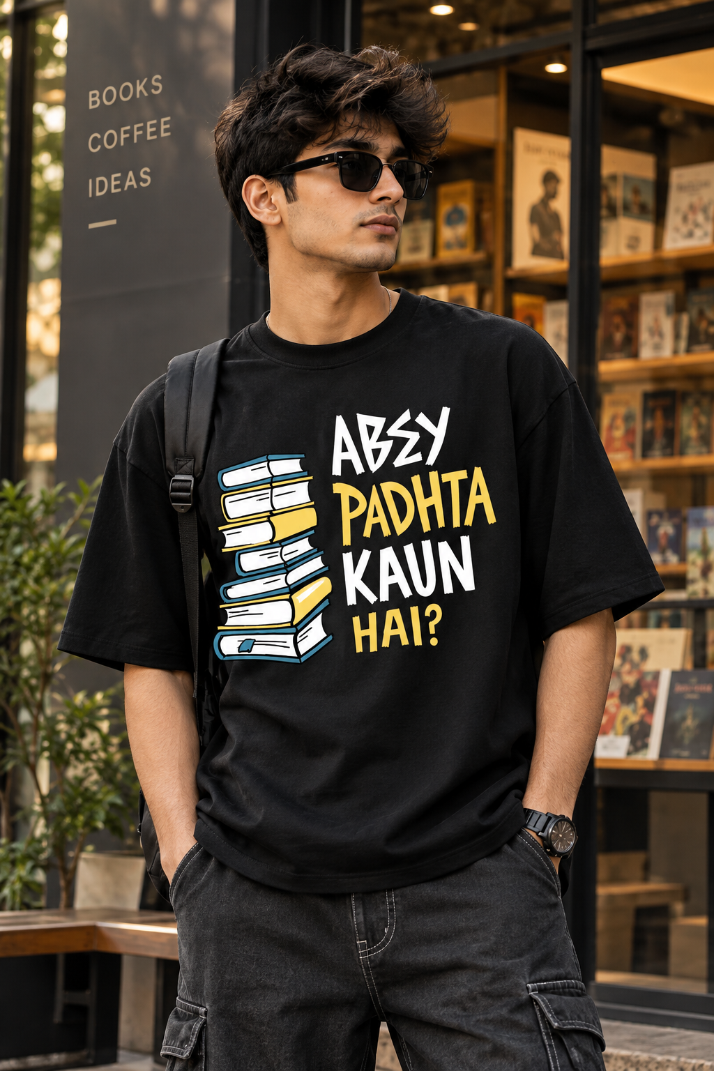 Lezoir Black Graphic T-Shirt – Abey Padhta Kaun Hai ?