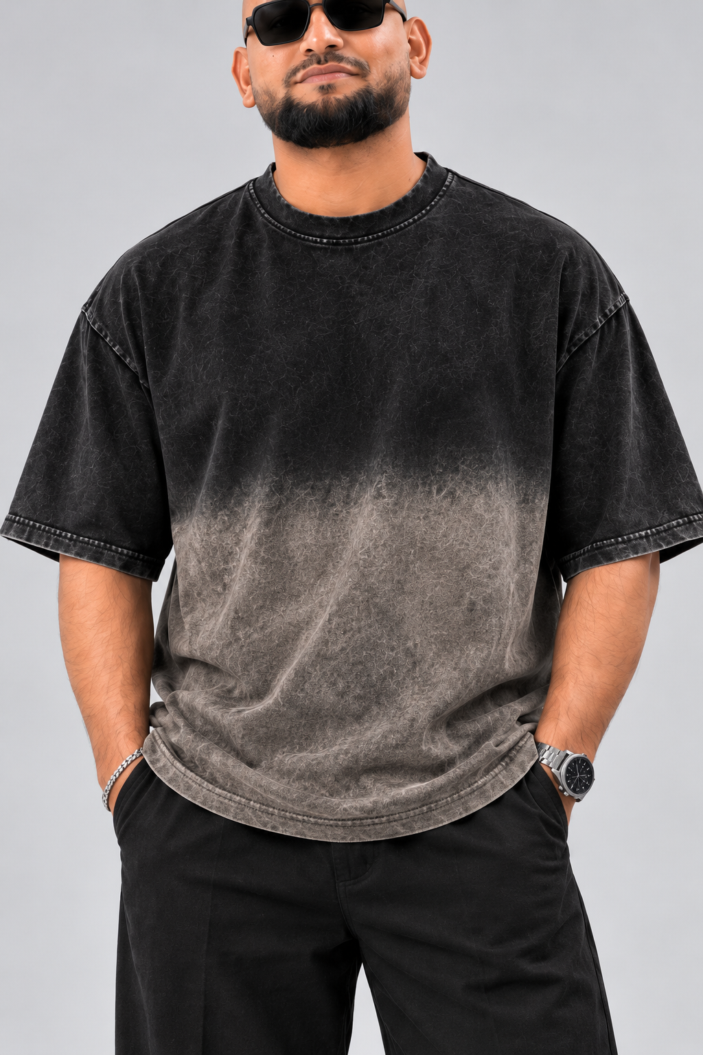 LEZOIR SHADOW FADE ACID WASH OVERSIZED T-SHIRT
