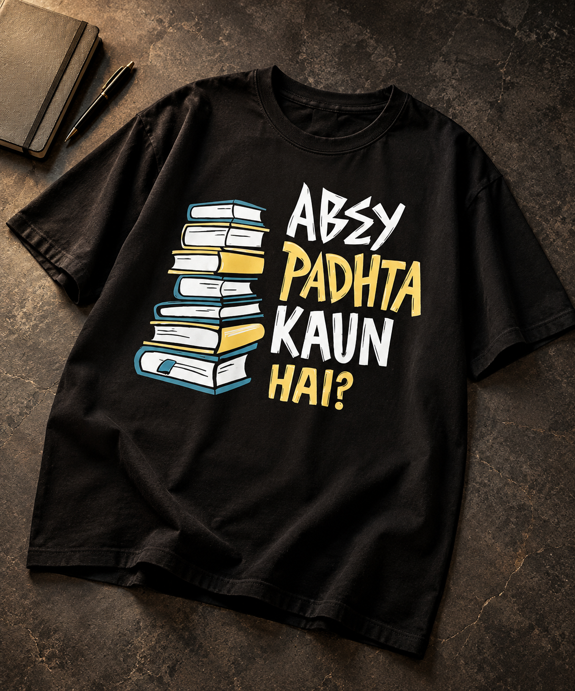 Lezoir Black Graphic T-Shirt – Abey Padhta Kaun Hai ?