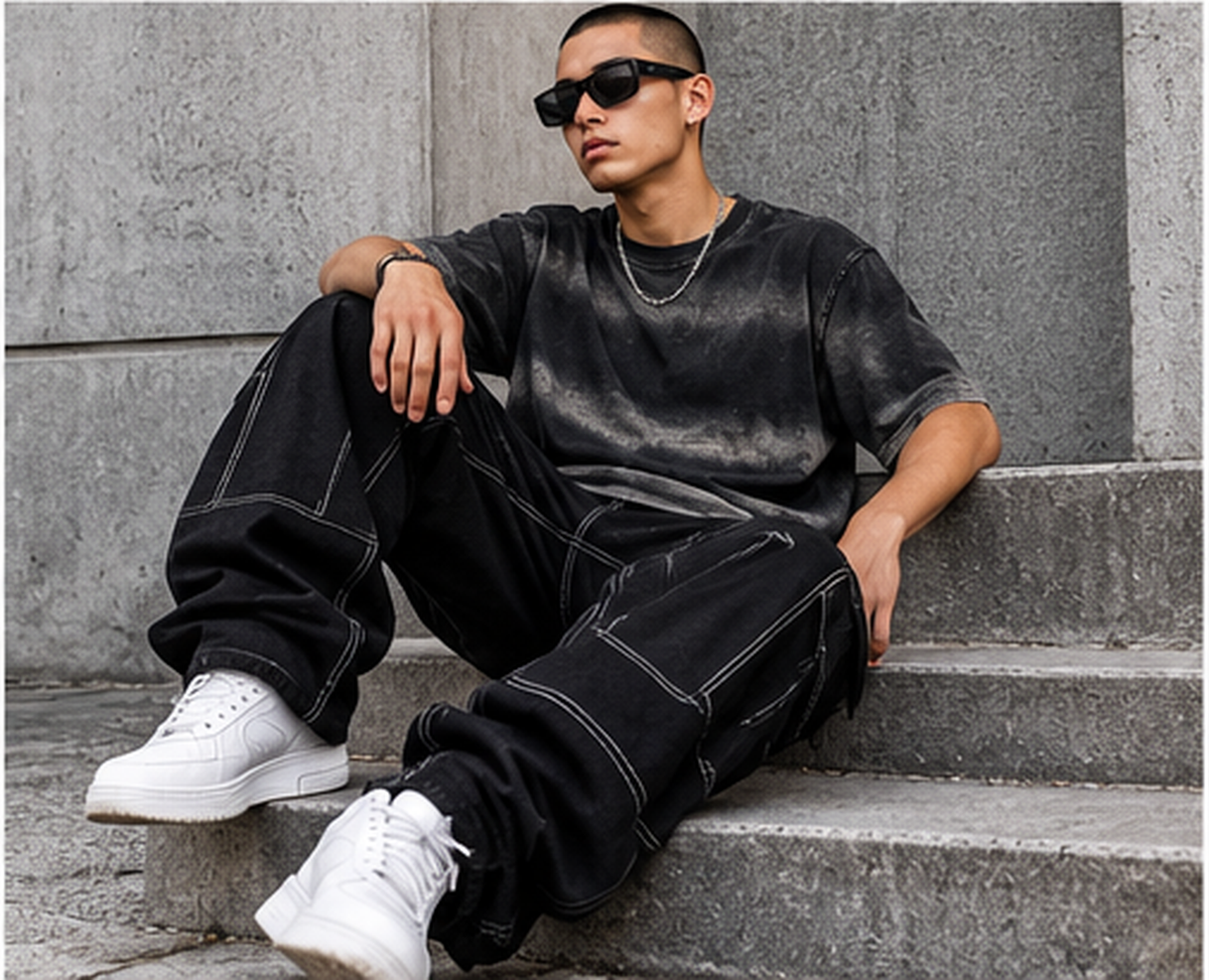 LEZOIR Charcoal Acid Wash Oversized T-Shirt
