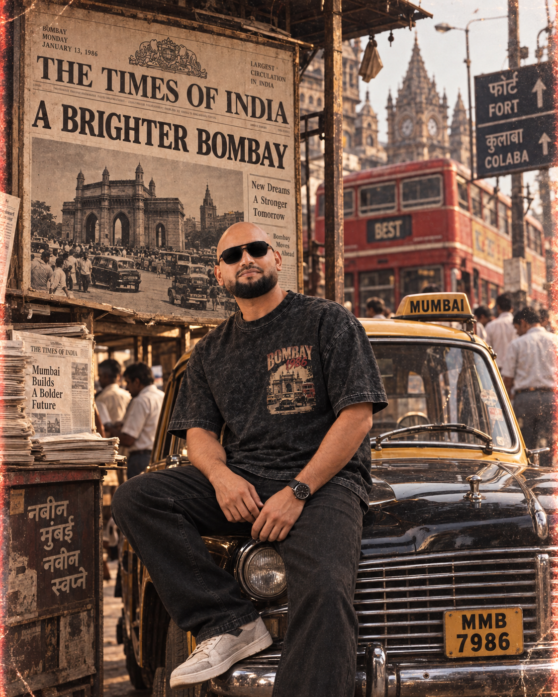 Bombay 1986 Oversized Acid Wash T-Shirt – Same Streets, Different Dreams