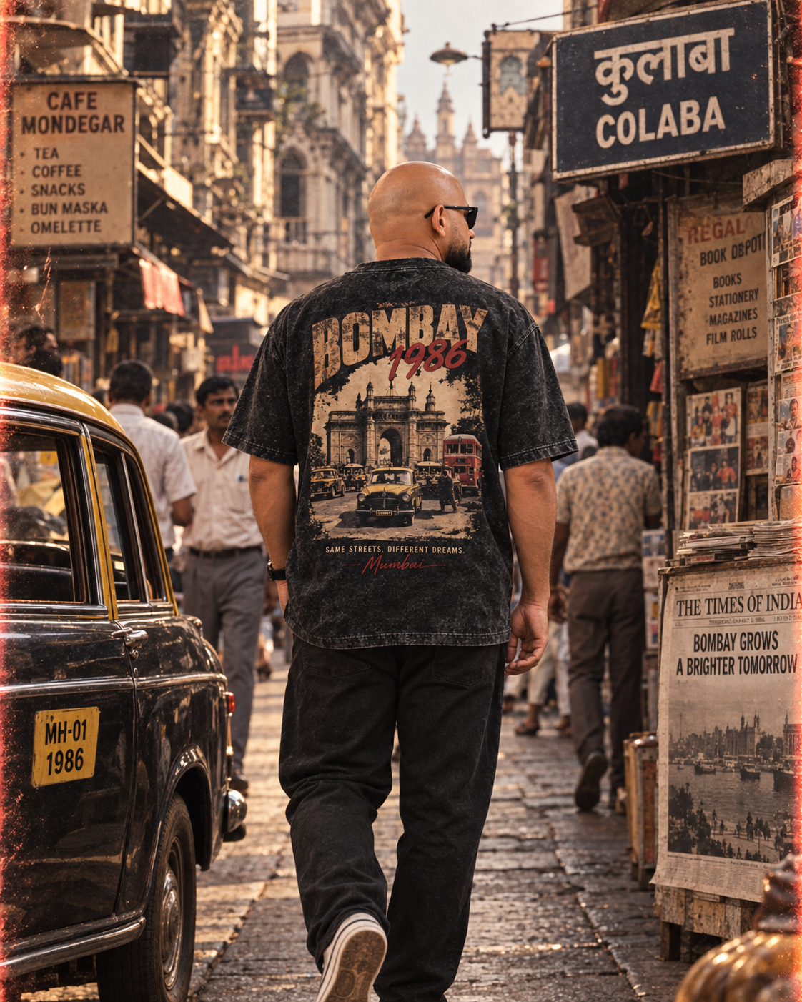 Bombay 1986 Oversized Acid Wash T-Shirt – Same Streets, Different Dreams