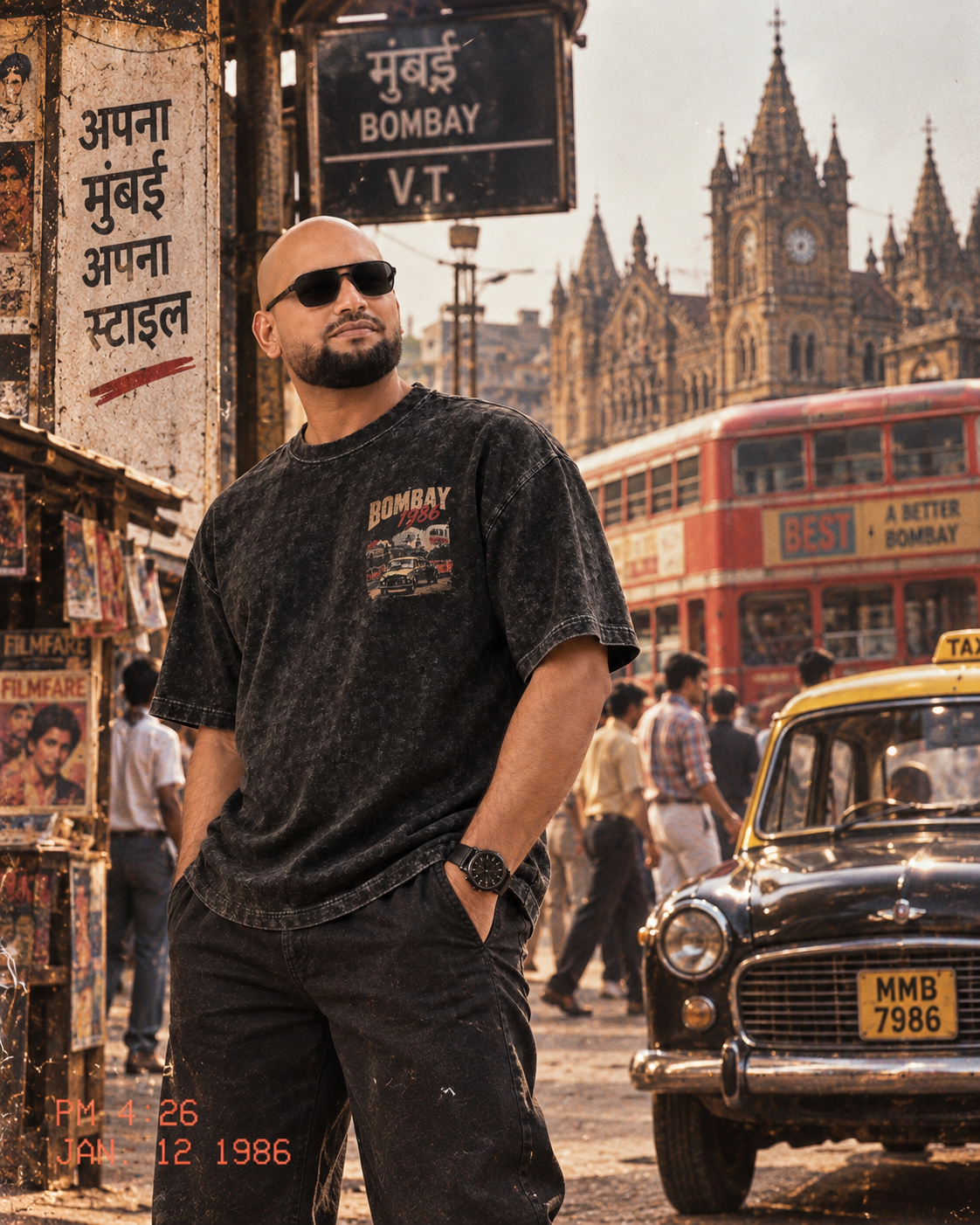 Bombay 1986 Oversized Acid Wash T-Shirt – Same Streets, Different Dreams