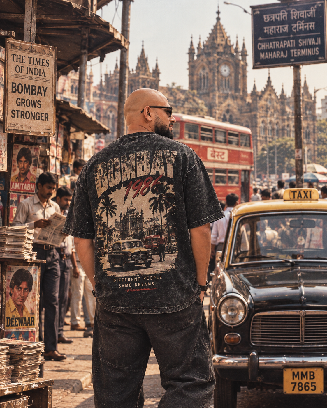 Bombay 1986 Oversized Acid Wash T-Shirt – Same Streets, Different Dreams