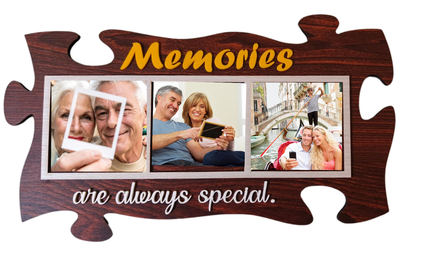 Customized Memories Birthday Collage Photo Frames for Couple, Family, Kids, in Bedroom, Living Room and gift to your love ones (3 Images)