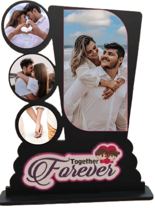 Customized Anniversary Valentine Birthday Collage Photo Frames for Couple, Family, Kids, in Bedroom, Living Room and gift to your love ones (4 Images)