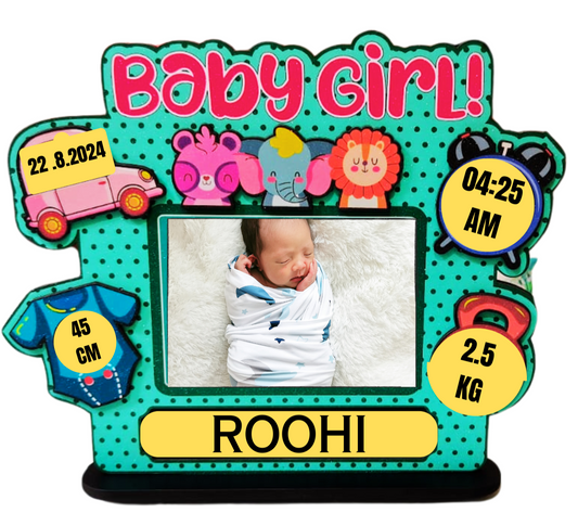 Customized Baby Girl Collage Photo Frame for new born baby and gift to your love ones