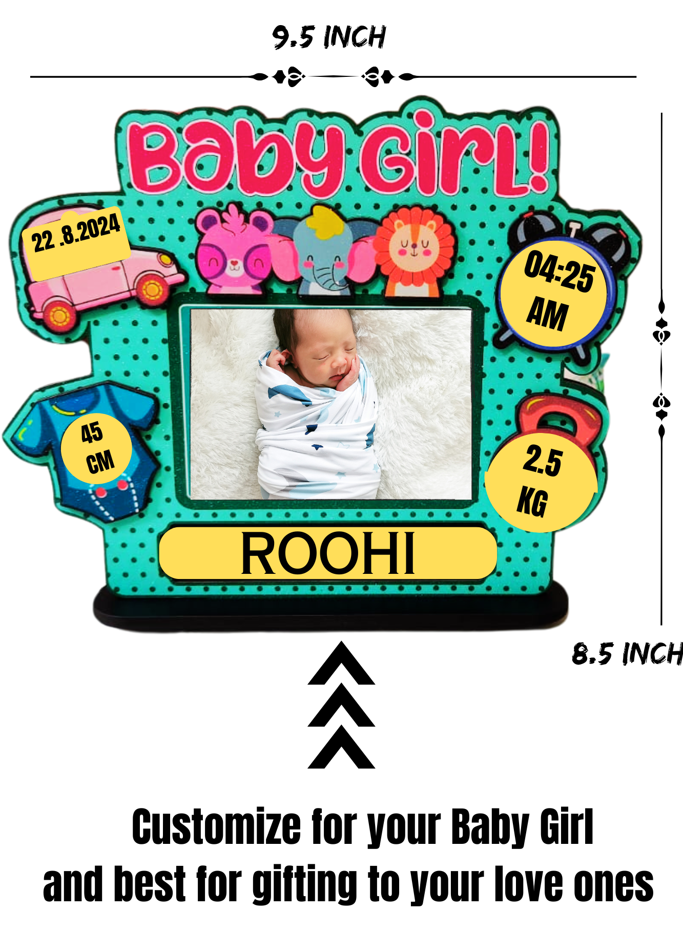 Customized Baby Girl Collage Photo Frame for new born baby and gift to your love ones