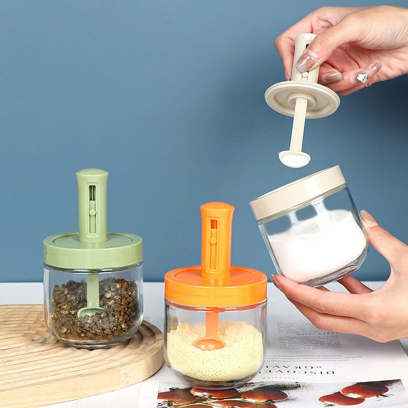 Spice Jars for Kitchen with Lid and Spoon 300ml Dispenser | Kitchen, Container Organizer