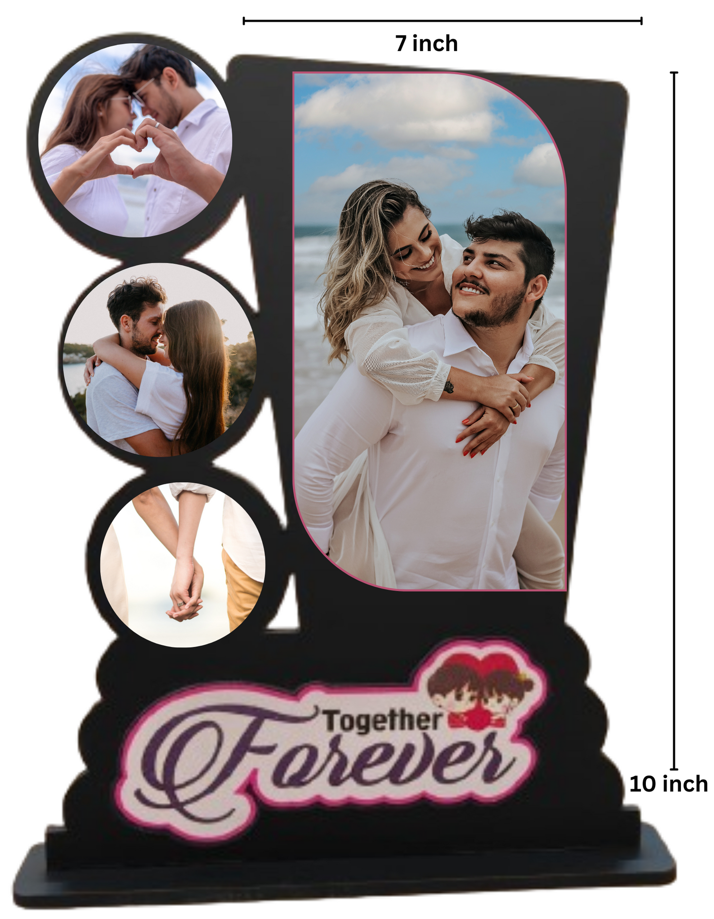 Customized Anniversary Valentine Birthday Collage Photo Frames for Couple, Family, Kids, in Bedroom, Living Room and gift to your love ones (4 Images)