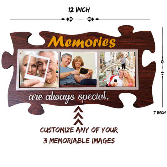 Customized Memories Birthday Collage Photo Frames for Couple, Family, Kids, in Bedroom, Living Room and gift to your love ones (3 Images)