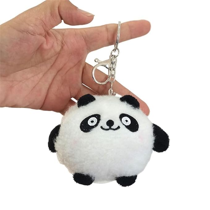 Small Cute Toy 8cm Charm Keyring Panda Plush Toy Plush Keychain for bags , keys and multipurpose usage