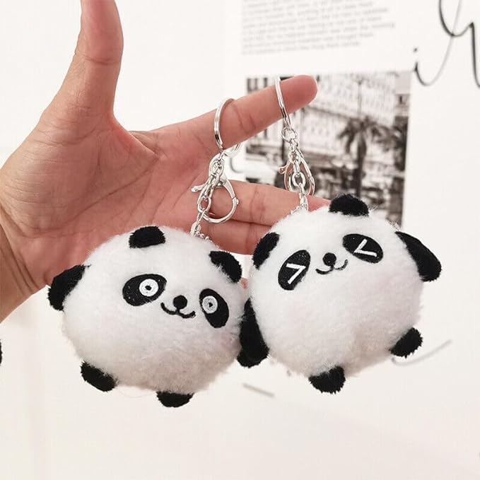 Small Cute Toy 8cm Charm Keyring Panda Plush Toy Plush Keychain for bags , keys and multipurpose usage